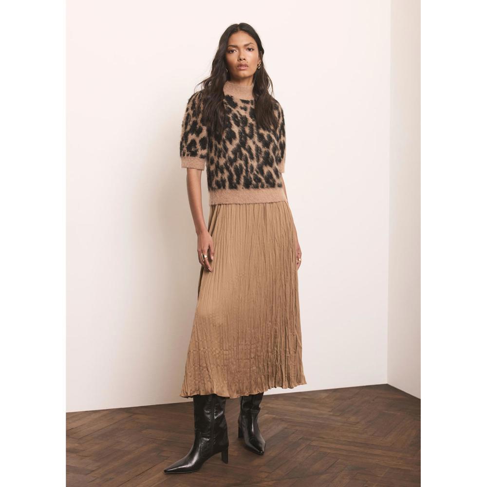 Mint Velvet Brown Leopard Print Layered Detail